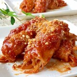 イタリアン風♫もやしの肉巻きトマトソース煮込み